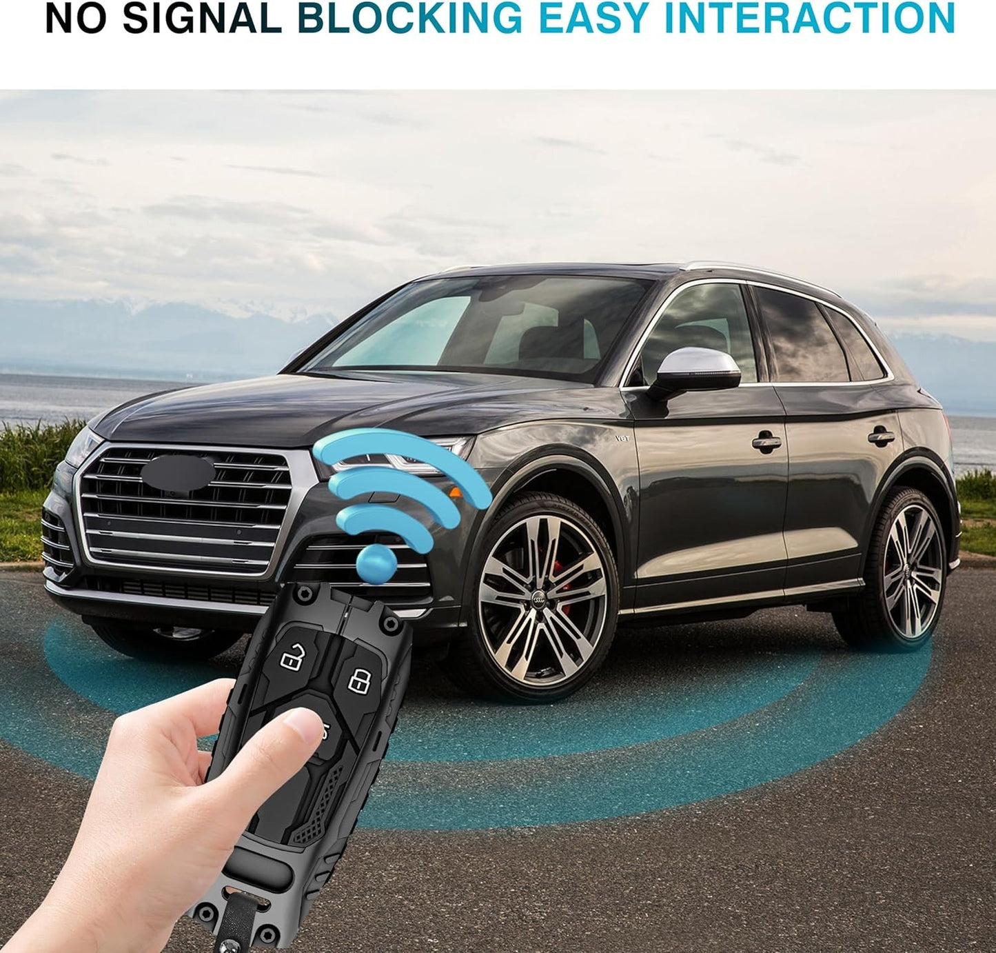 Metal Key Fob Case, Zinc Alloy Keyring Compatible with Audi A4 A4L A5 A6 A7 A8 Q5 Q7 R8 RS Q3 RS4 RS5 RS7 S4 S5 S6 S7 S8 SQ5 SQ7 TT TTS TT-RS