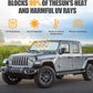 6-Layer Windshield Sun Shade Compatible with 2007-2018 Jeep Wrangler JK 2018-2025 Jeep Wrangler JL JLU & 2020-2025 Gladiator JT, Heat Shield Sun Visor for UV Ray, Foldable Windshield Cover Sun Shade with Storage Bag