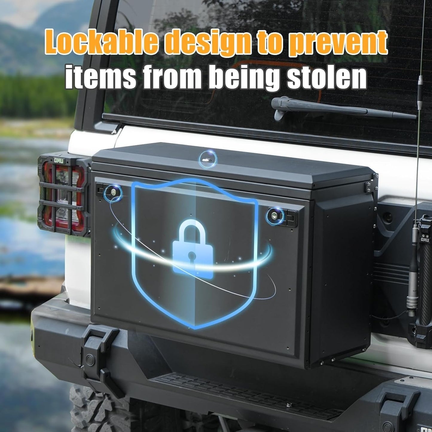 Wrangler Tailgate Table Storage Lock Box Compatible with Jeep Wrangler 2007-2017 JK & 2018-2024 JL 4 Doors, Multifunctional Cargo Rack Shelf Storage Bin Camping Desk