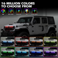 MAIKER RGB LED Grille Lights Compatible with 2024-2025 Jeep Wrangler JL JLU JT Original Factory Grille, 6PCS RGB Adjustable Atmosphere Exterior Grill Lights Remote APP Control