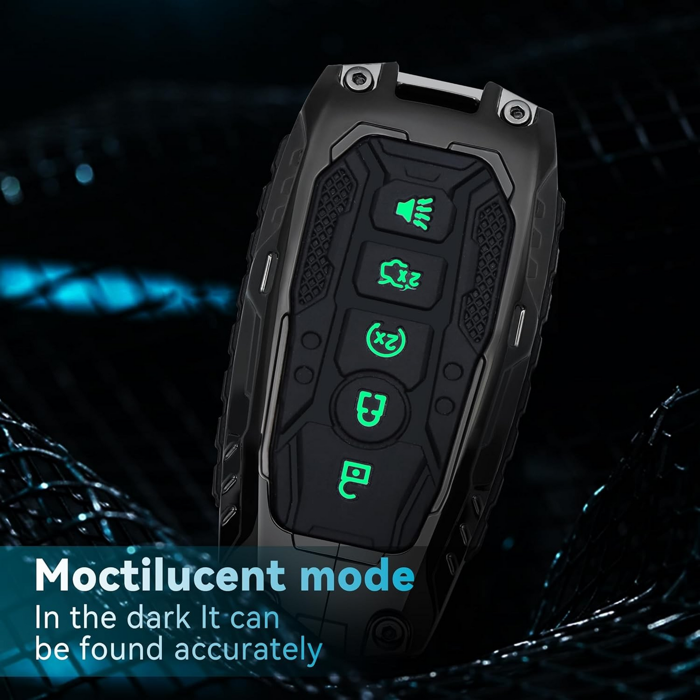 Metal Key Fob Cover Case Compatible with Ford, Zinc Alloy Key Protective Case Compatible with 2017-2024 Ford Bronco Escape Mustang Explorer F150 F250 F350 Fusion Edge