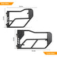 Tubular Half 4 Doors with Side View Mirrors, Off-Road Steel Doors for Summer Trail Adventure（18-24 Jeep wrangler JL JLU, 20-24 Gladiator JT）