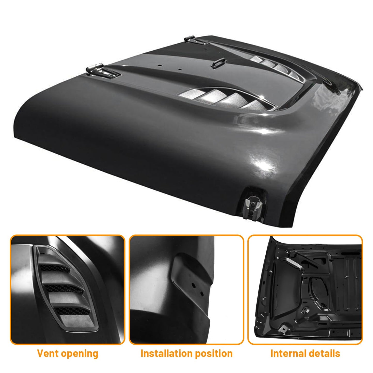 10th Anniversary Edition Vented Heat Dispersion Hood for 2007-2018 Jeep Wrangler JK JKU