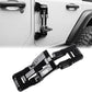 Maiker Bisagra de puerta pedal plegable de aluminio compatible con Jeep Wrangler 2007-2017 JK JKU, 2018-2023 JL JLU 1 pieza, negro 