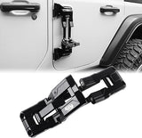 Maiker Door Hinge Step Aluminum Folding Foot Pedal Compatible with Jeep Wrangler 2007-2018 JK JKU, 2018-2020 JL JLU 1PC, Black