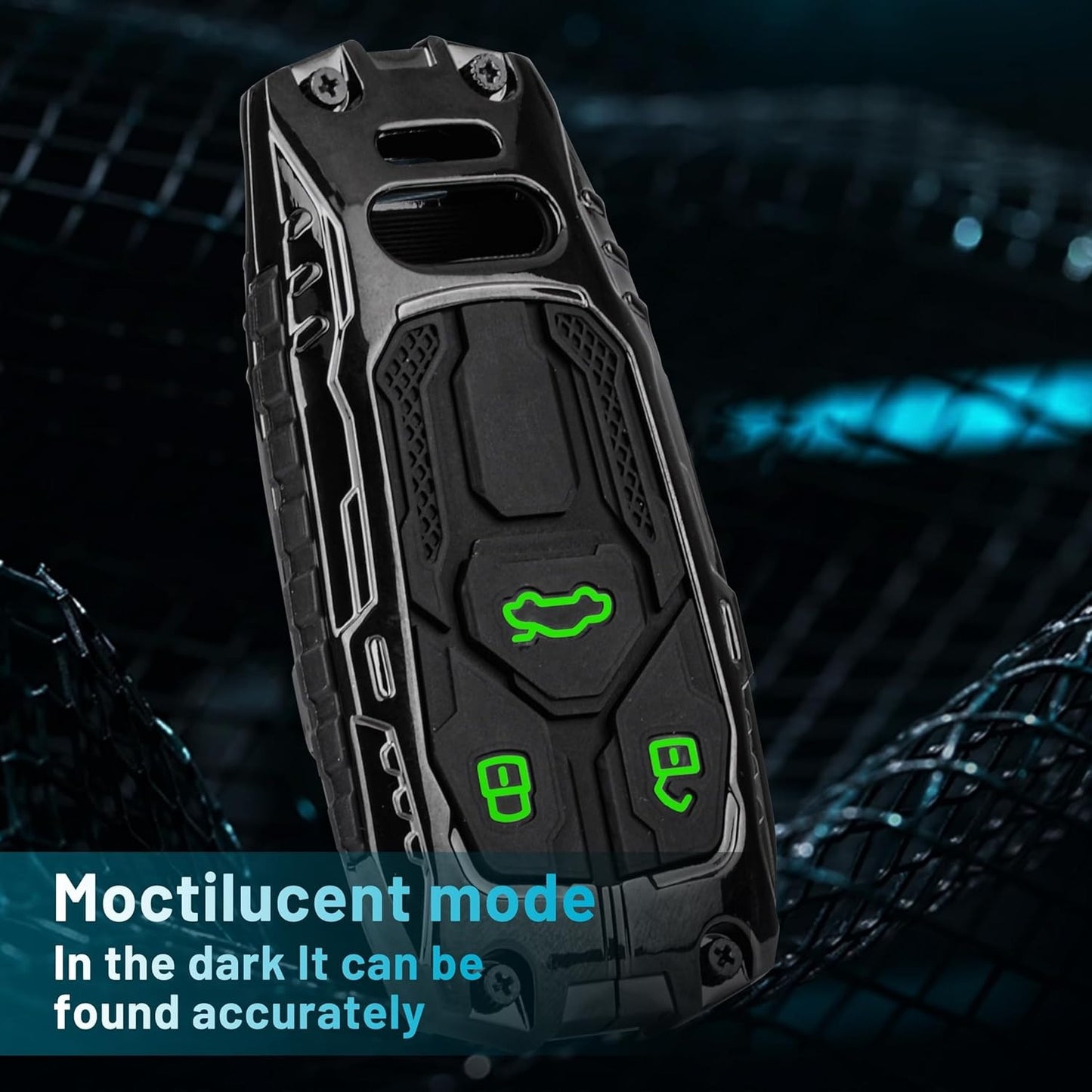 Metal Key Fob Case, Zinc Alloy Keyring Compatible with Audi A4 A4L A5 A6 A7 A8 Q5 Q7 R8 RS Q3 RS4 RS5 RS7 S4 S5 S6 S7 S8 SQ5 SQ7 TT TTS TT-RS