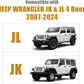 Cab Cover 600D Oxford Windproof Sunshade Cover for 2007-2024 Jeep Wrangler JK JL 4 Door, 6-Layer Protection Frost Wiper & Mirror Covers Protect from Sunshine, UV, Snow, Rain, Wind Black