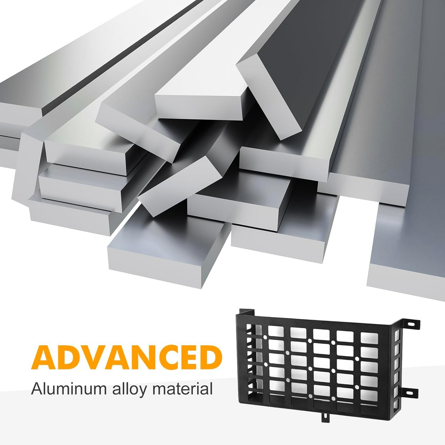 2 Pieces Universal Metal Car Storage Box, Small Cargo Pocket Molle Panel Frame Storage System, Storage Tray Basket for Car Truck RV Boat Home Storage, Black