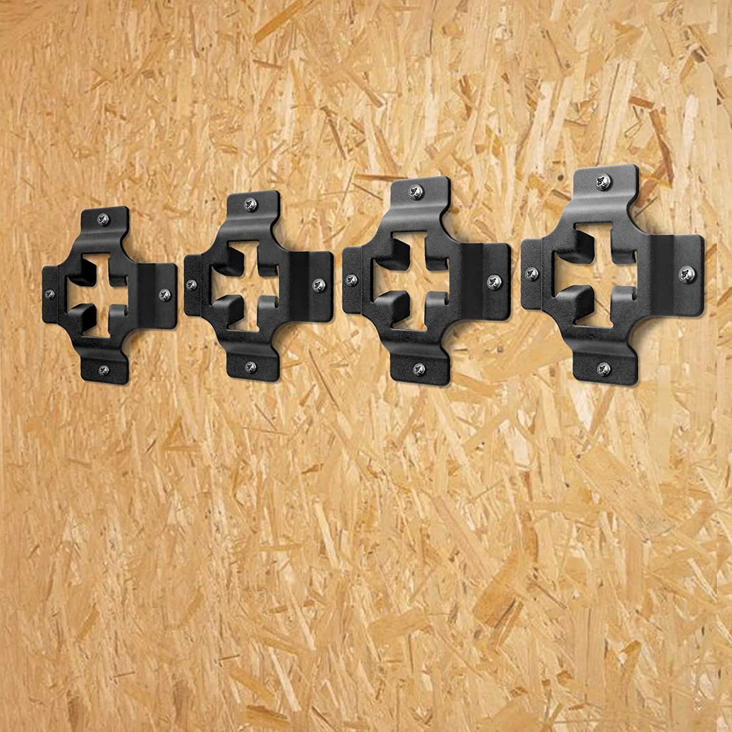 MAIKER 4 E-Track Tie Down Mini Trailer Plates Heavy Duty Black Steel with Horizontal & Vertical Slots for for E-Track Ratchet/Cam Straps Trucks Vans Trailers Boats Pickups