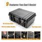 Waterproof Hard Case with MOLLE System - Portable Tactical Storage Box for Cameras, Drones, Hunting, Military