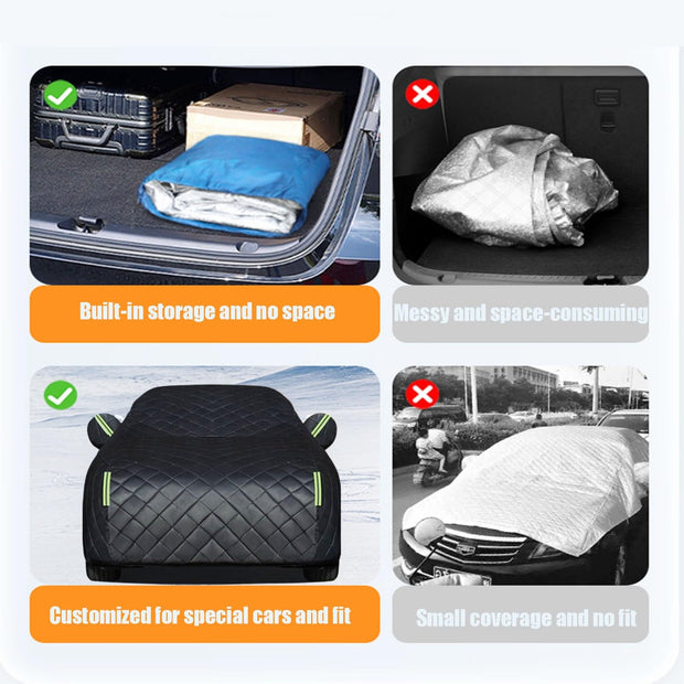 Anti-Hail Car Cover Compatible with Jeep Wrangler 4 Door 2007-2025,Hail Blanket for Cars Full Cover All-Weather Protection Car Cover with Reflective Strips