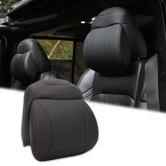 Red Side Rope Softness Driver Front Seat Headrest Neck Pillow (18-24 Jeep Wrangler JL 4 Doo & Gladiator JT)
