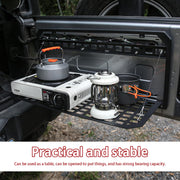 Tailgate Table Molle Panel Foldable Cargo Shelf Aluminum Alloy Storage Shelf (07-24 Jeep Wrangler JK JKU JL JLU, Not Fit JK Models with Stock Subwoofer)