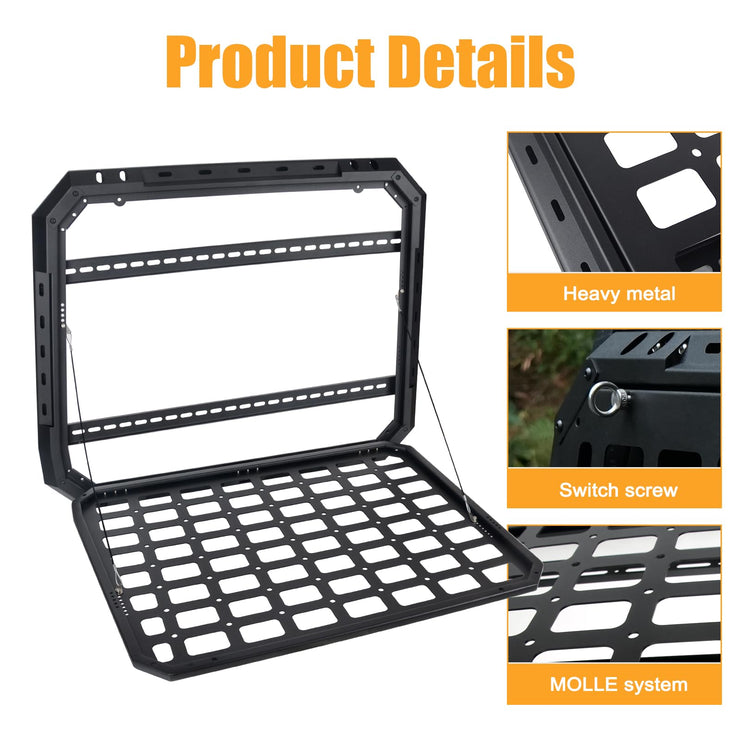 2PC Openable Design Multifunctional Rear Window Storage Panel Kit (07-18 Jeep Wrangler JK/JKU)