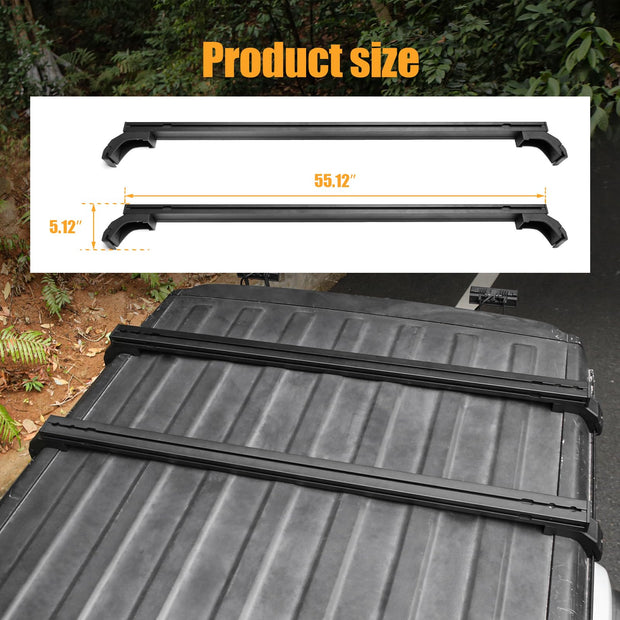 Aluminum Roof Rack Luggage Cross Bars (18-24 Jeep Wrangler JL JLU & Gladiator JT, Hardtop Only)