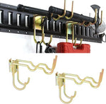 MAIKER 2-Pack E-Track Heavy Duty Shovel Hanger, Anti-Slip Double Layer J Hooks for Tools, Spades, Rakes, in Trucks, Trailers & Warehouses for Cargo Tie Down Systems