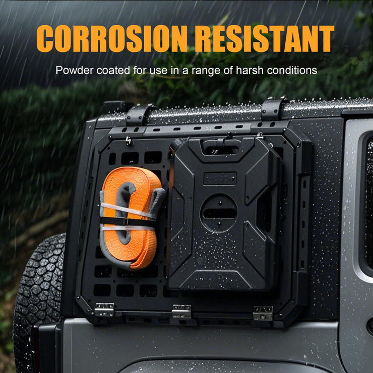 2PC Openable Design Multifunctional Rear Window Storage Panel Kit (07-18 Jeep Wrangler JK/JKU)