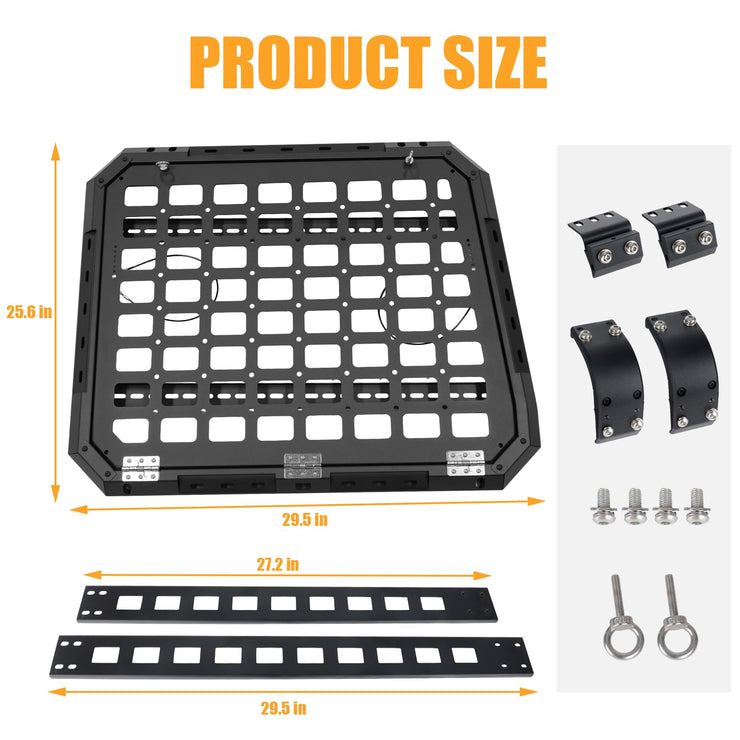 2PC Openable Design Multifunctional Rear Window Storage Panel Kit (07-18 Jeep Wrangler JK/JKU)