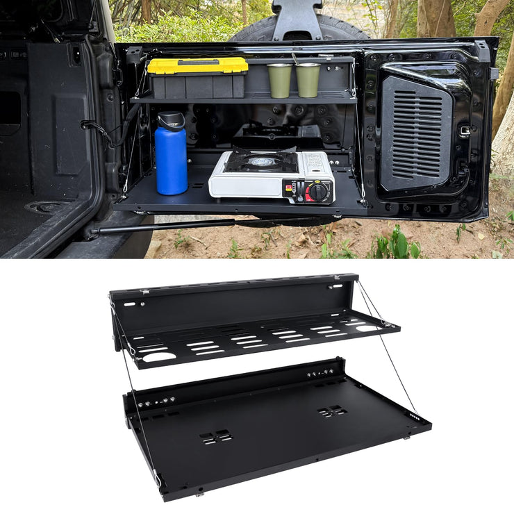 2-Tier Tailgate Table Foldable Cargo Shelf Storage Shelf(21-25 Ford Bronco 2/4 Doors)