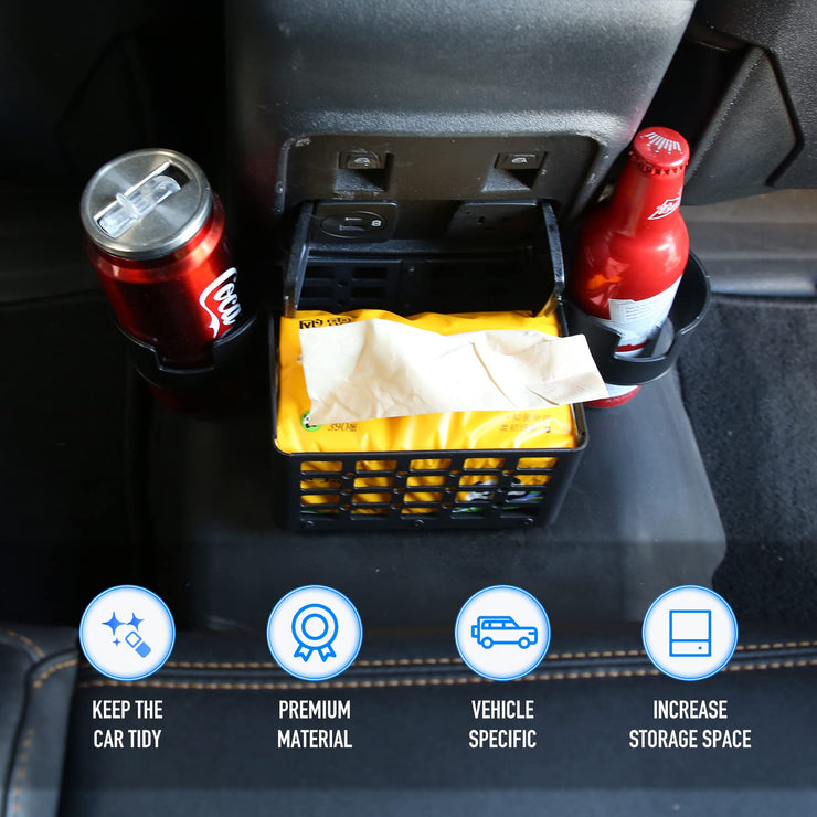 Rear Seat Cup Holder Floor Console Storage Box (Ford Bronco 2/4 Door,Not Sport)