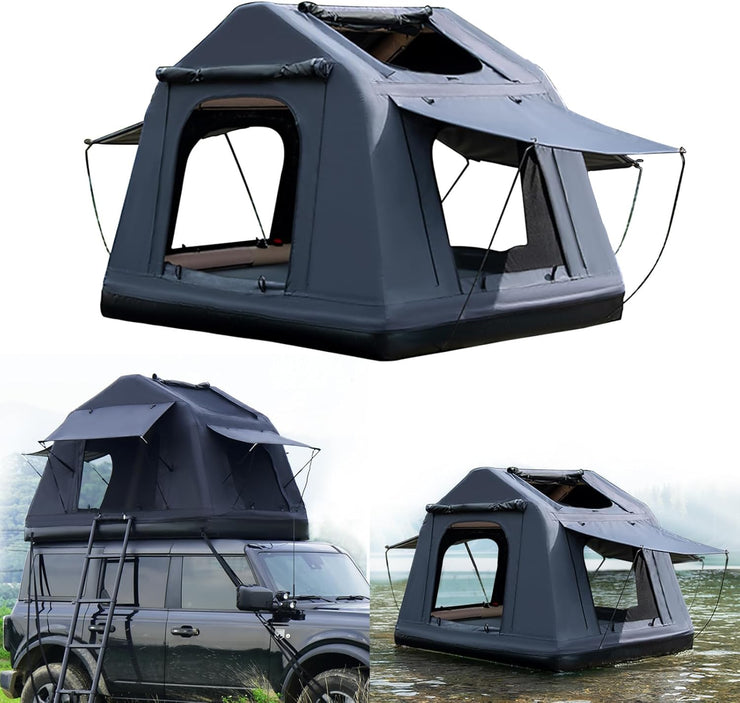 3 in 1 Multifunctional Rooftop Overland Water Camping Inflatable Waterproof Tent With Ladder (SUVS / Jeep / Bronco / Trucks)