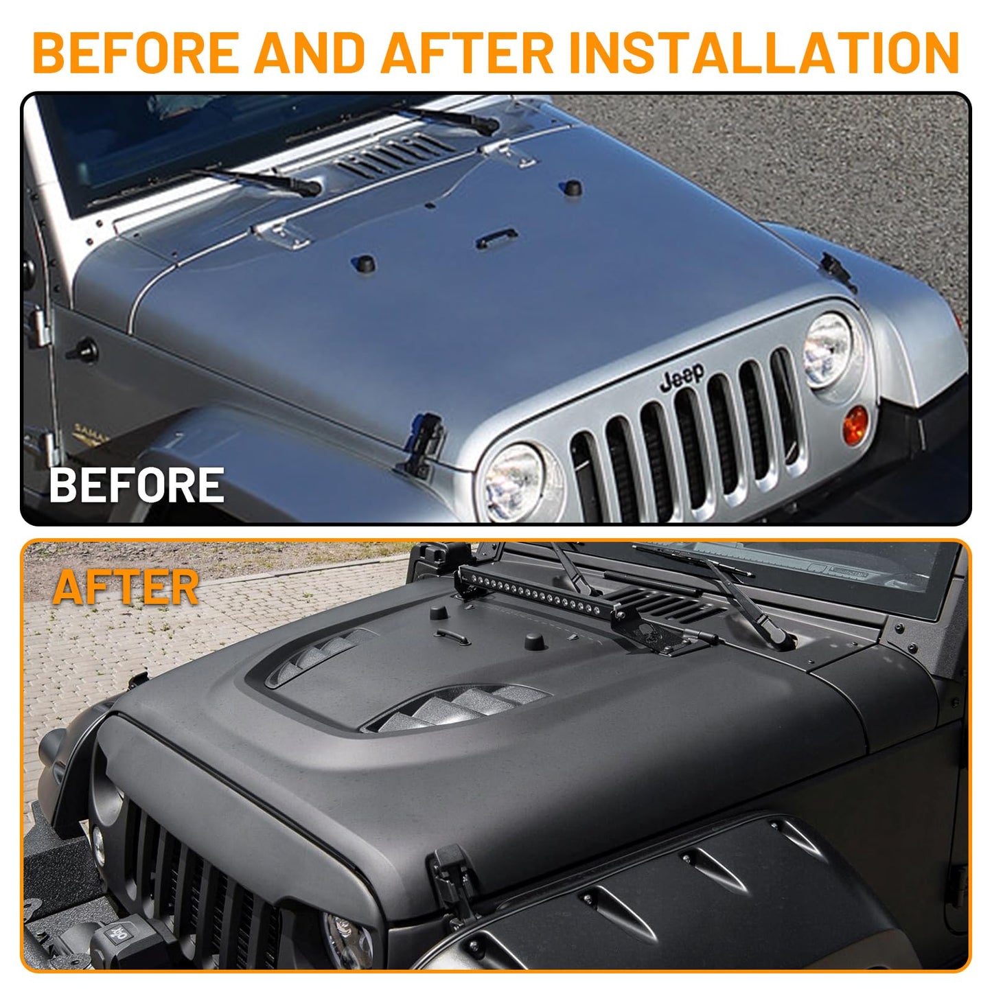 10th Anniversary Edition Vented Heat Dispersion Hood for 2007-2018 Jeep Wrangler JK JKU