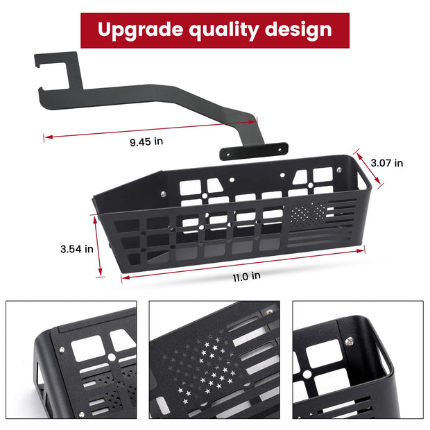 American Flag Logo Front Seat Under Storage Box (18-24 JL JLU & Gladiator JT)