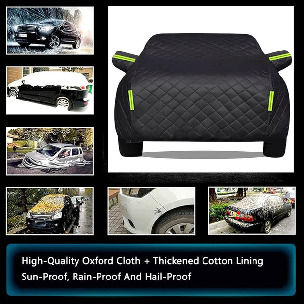 Anti-Hail Car Cover Compatible with Jeep Wrangler 4 Door 2007-2025,Hail Blanket for Cars Full Cover All-Weather Protection Car Cover with Reflective Strips
