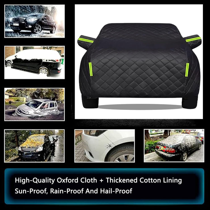 Anti-Hail Car Cover Compatible with Jeep Wrangler 4 Door 2007-2025,Hail Blanket for Cars Full Cover All-Weather Protection Car Cover with Reflective Strips