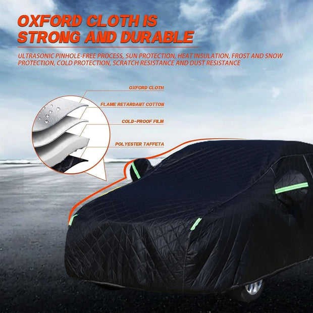 Anti-Hail Car Cover Compatible with Jeep Wrangler 4 Door 2007-2025,Hail Blanket for Cars Full Cover All-Weather Protection Car Cover with Reflective Strips