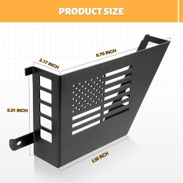 Metal Front & Rear Door Storage Box, Door Side Insert Organizer Box Pockets for 2007-2018 Jeep Wrangler JK 2/4 Door 2pcs(Black)