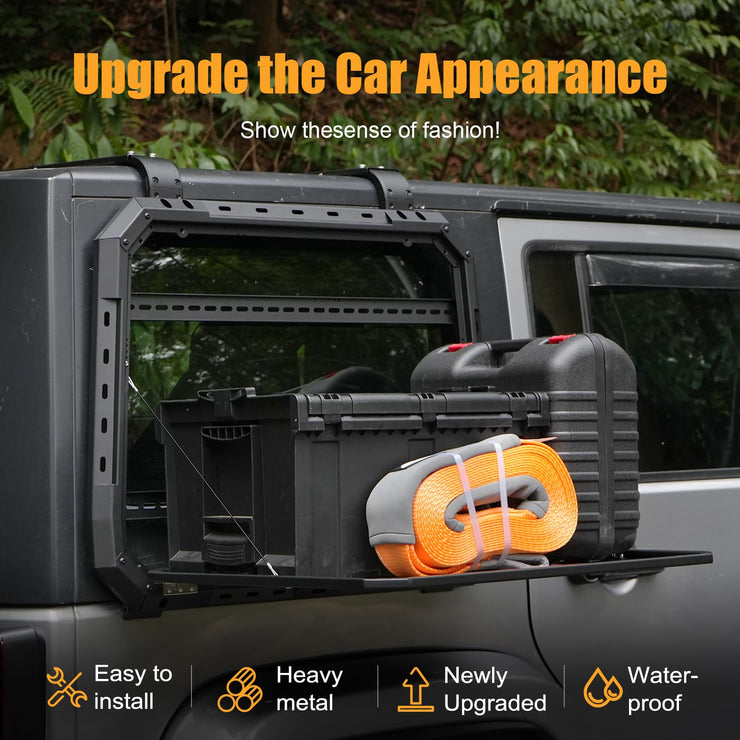 2PC Openable Design Multifunctional Rear Window Storage Panel Kit (07-18 Jeep Wrangler JK/JKU)