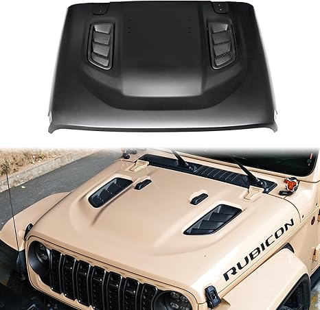 10th Anniversary Edition Metal Replacement Vented Heat Dispersion Hood (18-24 Jeep Wrangler JL JLU & 20-24 Gladiator JT, Not Fit Mojave and 392 Models)