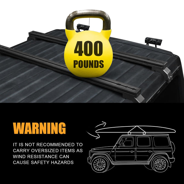 Aluminum Roof Rack Luggage Cross Bars (18-24 Jeep Wrangler JL JLU & Gladiator JT, Hardtop Only)