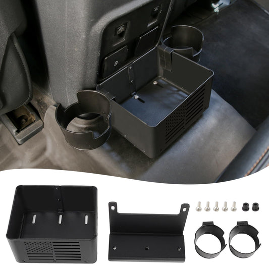 Rear Seat Cup Holder Floor Console Storage Box US Flag (21-23 Ford Bronco 2021 2022 2023 2/4 Door, Not Sport)