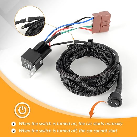 Maiker Kit de conversión de relé principal Juego de interruptores y arrancadores automáticos Relé de 4 pines para camión con arnés de 5 cables de cobre estañado resistente para Honda Civic 94-01 Integra 97-01 CRV Accord, 12 V 40 A 