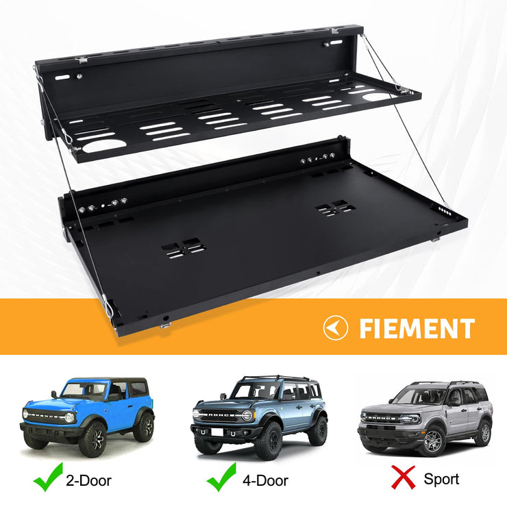 2-Tier Tailgate Table Foldable Cargo Shelf Storage Shelf(21-25 Ford Bronco 2/4 Doors)