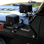 MAIKER Dual A-Pillar Light Mount Dual Lower Windshield LED Work Light Mounting Brackets for 2018-2022 Jeep Wrangler JL/JLU and Gladiator JT 1 Pair, Black (Not for Mojave and 392)
