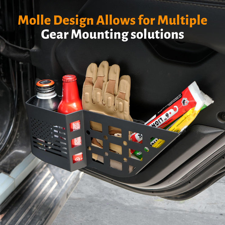 2PCS Metal Rear Door Side Insert Organizer Box for Replace Sagging Nets (18-24 Jeep Wrangler JL 4 Door)