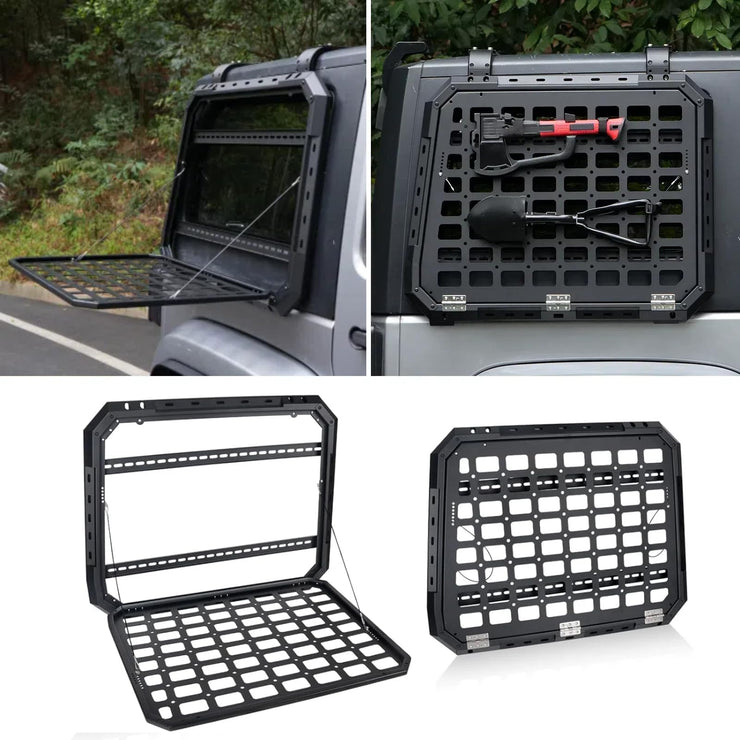 2PC Openable Design Multifunctional Rear Window Storage Panel Kit (07-18 Jeep Wrangler JK/JKU)