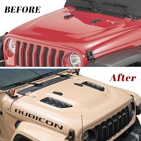 10th Anniversary Edition Metal Replacement Vented Heat Dispersion Hood (18-24 Jeep Wrangler JL JLU & 20-24 Gladiator JT, Not Fit Mojave and 392 Models)