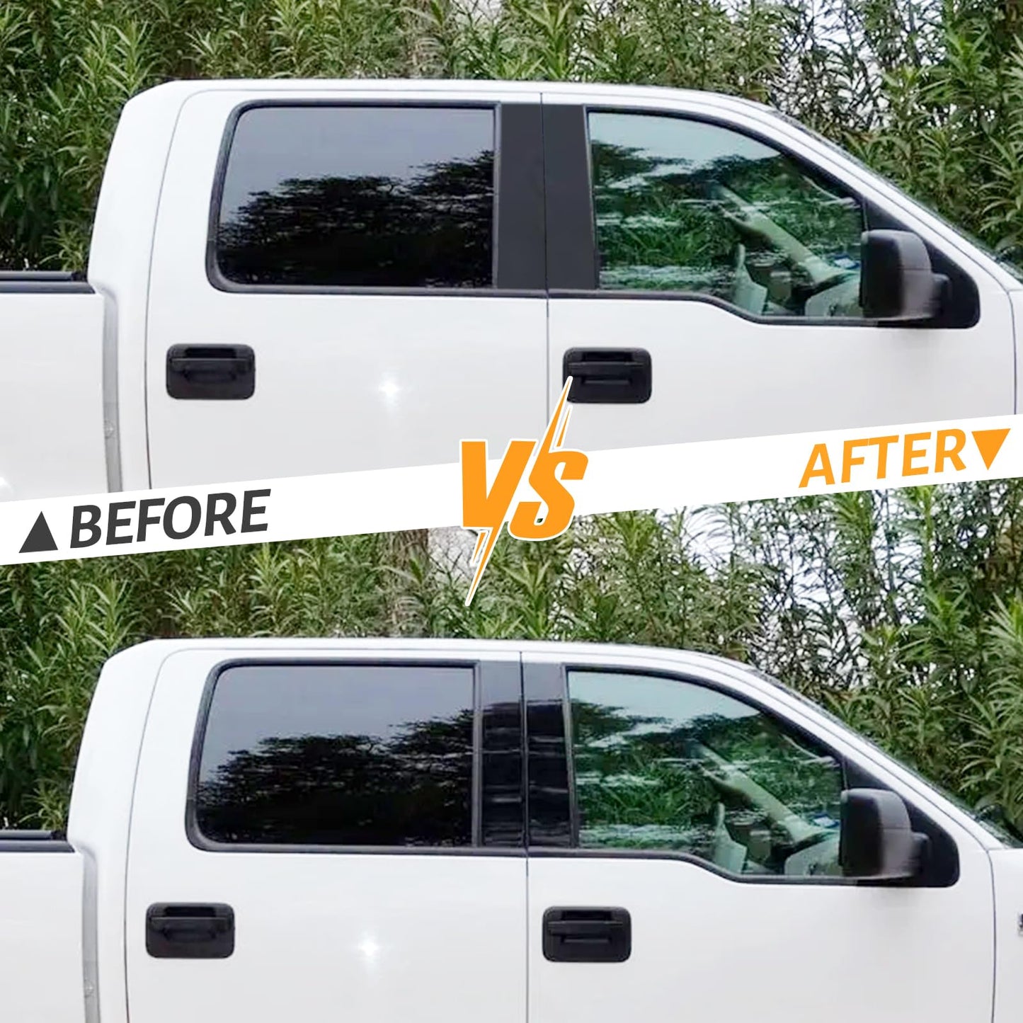 Pillar Posts Trim Kit Anti Scratch B Pillar Molding Glossy Black Cover Stickers Center Window Outer Pillar Post Panel Covers (Fit for 2004-2014 Ford F-150)