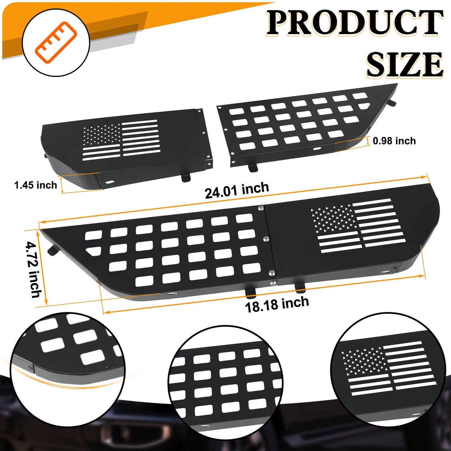 2 Pack Metal Front Door Pocket Storage Box (18-23 Jeep Wrangler JL JLU 4XE & 20-23 Gladiator JT)