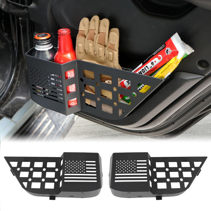 2PCS Metal Rear Door Side Insert Organizer Box for Replace Sagging Nets (18-24 Jeep Wrangler JL 4 Door)