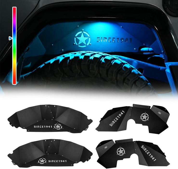 Perfect Fit Durable Protection Front & Rear Inner Fender Liners（07-18 Jeep Wrangler JK & JKU）