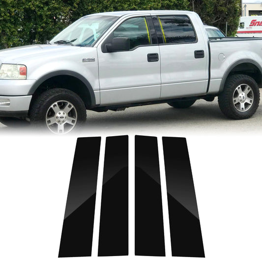 Pillar Posts Trim Kit Anti Scratch B Pillar Molding Glossy Black Cover Stickers Center Window Outer Pillar Post Panel Covers (Fit for 2004-2014 Ford F-150)