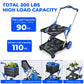 2-Tier Folding Cart Multi Use Functional Collapsible carts Shopping Trolley with Wheels Shopping Cart with Storage Crate Utility Cart for Groceries Warehouse Supermarket