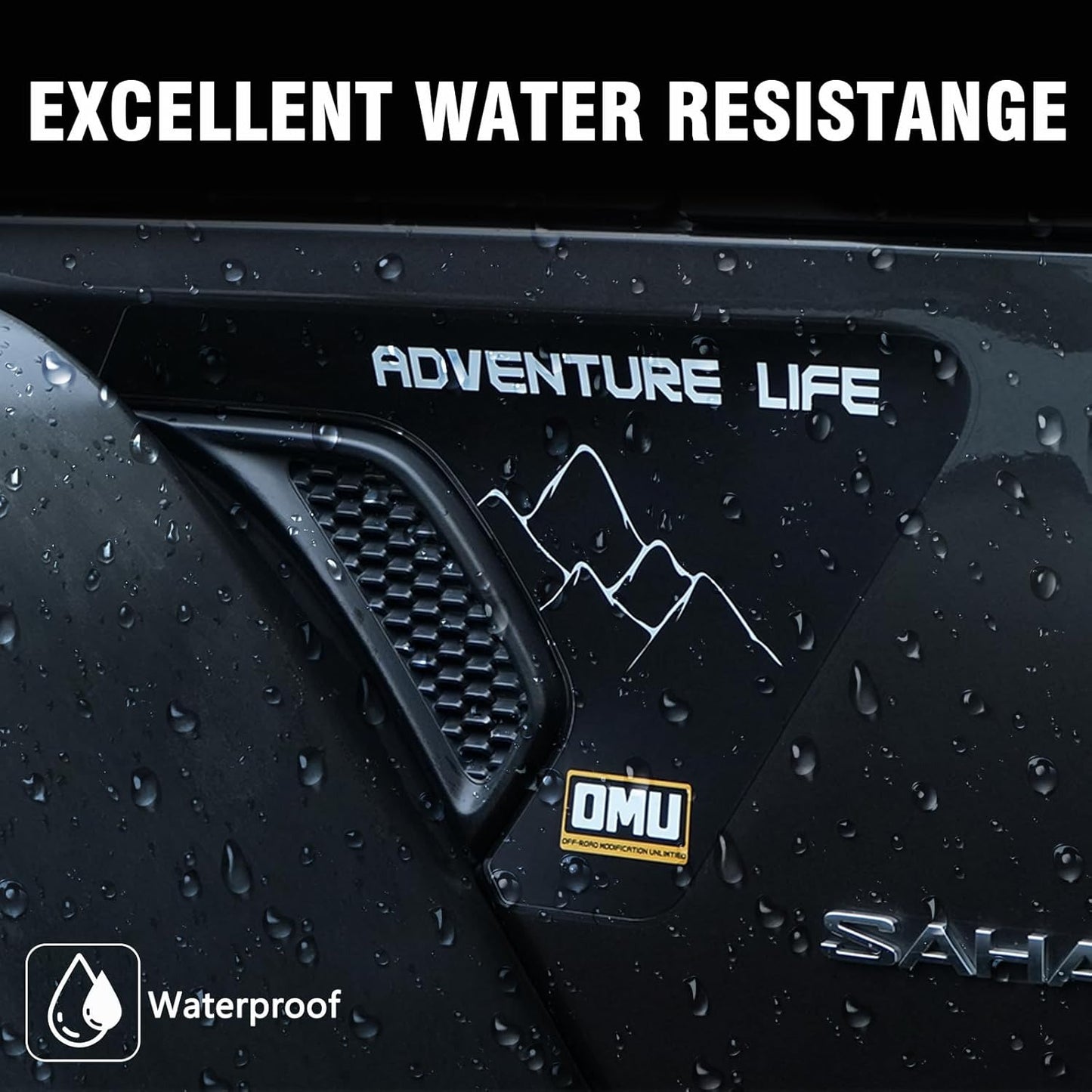 OMU Fender car Stickers for 2018-2024 Jeep Wrangler JL & 2020-2024 Gladiator JT, Vent Stickers Mountain Pattern Decals, Durable Exterior Accessories for Off - Road Style Enhancement