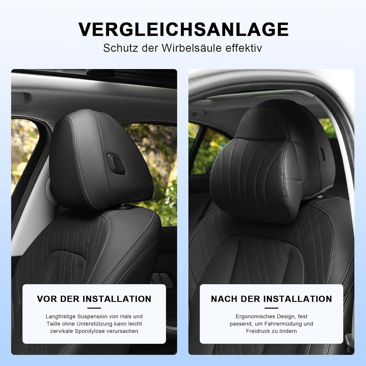 Pack of 1 Car Neck Pillow, Soft Car Headrest Pillow for Driving, Compatible with BMW i3 Edrive 2014-2021 & BMW X3 xDrive 2018-2024, Breathable Neck Pillow, Black