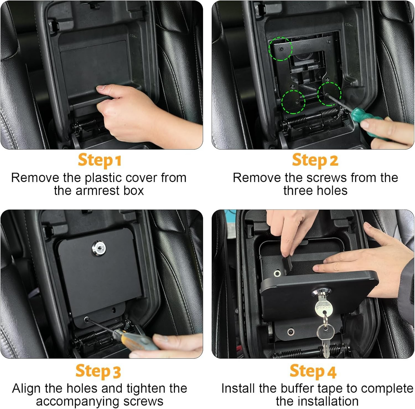 MAIKER Metal Center Console Hidden Organizer Box with Lock Compatible with Jeep Wrangler JL/JLU 4XE Gladiator JT 2018-2024, Interior Storage Accessories Armrest Storage Box